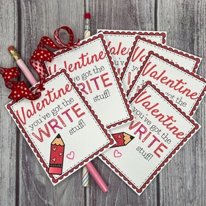 PRINTABLE Pencil Valentine- Du hast das WRITE-Zeug! Perfekt für Lehrer und Schüler!