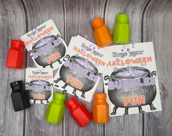 IMPRIMIBLE Espero que tu Halloween termine lleno de DIVERSIÓN. Perfecto para profesores, fiestas de clase y alternativas de dulces: CUATRO opciones de tamaño