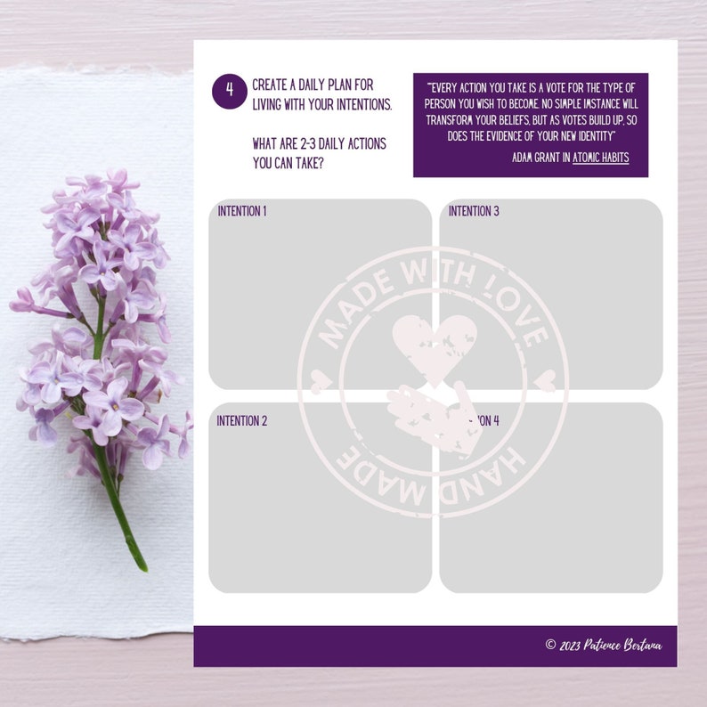Printable Intentions Worksheet- Focus on What's Most Important- Goal ...