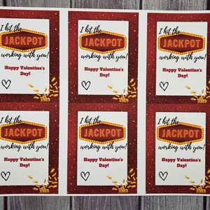 PRINTABLE Lotto Valentine- I Hit the Jackpot Working With You! Coworker ...