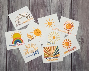 PRINTABLE SUNSHINE Kindness & Cheer Cards- Two sizes included! - Perfect for Teachers, Parents, Counselors, Friends, and More