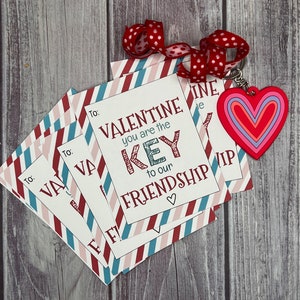 Afdrukbare sleutelhanger Valentine- Class Valentines