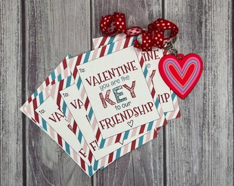 Printable Key Chain Valentine- Class Valentines