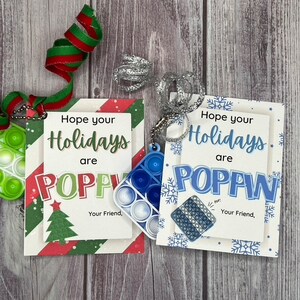 Holiday Pop It Tags- Set of 20 Perfect for students, friends, and classmates.  Two designs with personalization available!