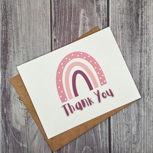 Rainbow Thank YOU Cards Set of 5, 10 or 20 with envelopes zdjęcie 6