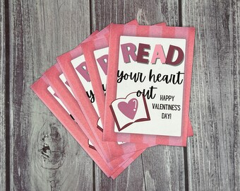 PRINTABLE READ Valentine- Read Your Heart Out  Perfect for teachers and students!