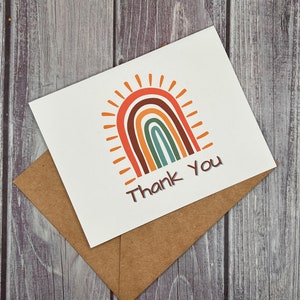 Rainbow Thank YOU Cards Set of 5, 10 or 20 with envelopes zdjęcie 3