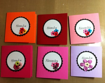 Adorable Personalized Mini Cards with Flowers