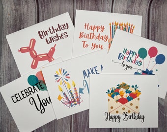 PRINTABLE Birthday Cards- Six Unique Designs for Friends, CoWorkers, Family, & More!