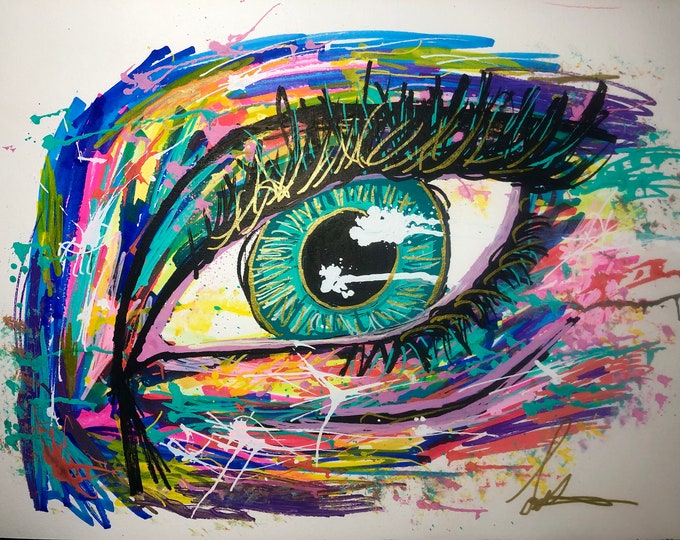 original One Of A Kind Abstract Colourful Eye Artwork