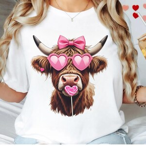 Highland Cow Png Valentine Coquette Png Valentine&#39;s Day Retro Valentines Png Valentine Heart Png Love Png Digital Download Png Highland Cow