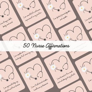 Carte imprimable Affirmation positive d'infirmière Carte d'affirmation d'infirmière en téléchargement numérique Carte d'encouragement imprimable pour infirmière