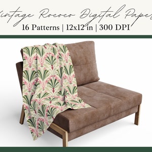 Vintage Rococo Digital Paper Rococo Seamless Pattern Vintage Floral ...