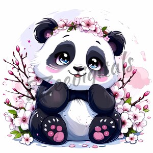 Panda Clipart 10 Panda JPG Clipart Panda Pegatinas Panda Sublimación Panda Gráficos Panda Clip Art para Manualidades Diseño Panda Álbum de Recortes Panda