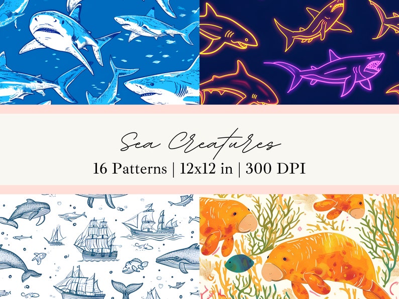 Under the Sea Seamless Digital Paper Ocean Seamless Pattern Printable ...