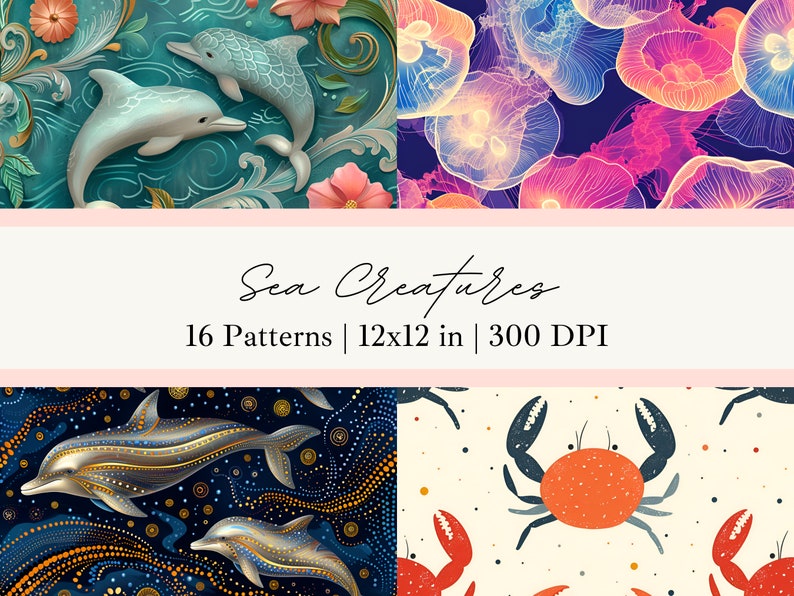 Under the Sea Seamless Digital Paper Ocean Seamless Pattern Printable ...