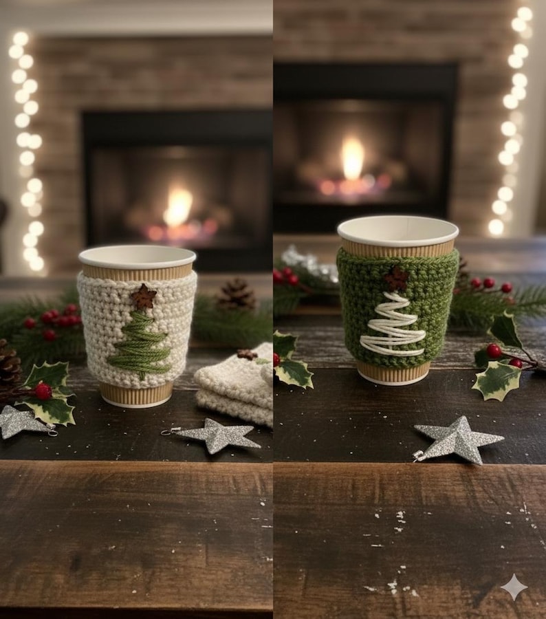 Crochet Mug, Cozy Pattern, Kaffeetassenwärmer, schnelles und Einfaches DIY- Häkelgeschenk. Auf Deutsch und Englisch. Anleitung PDF