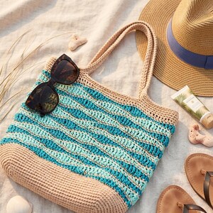 Crochet tote bag pattern PDF, summer beach bag, boho market bag, handbag, DIY crochet instructions, summer bag, beach bag