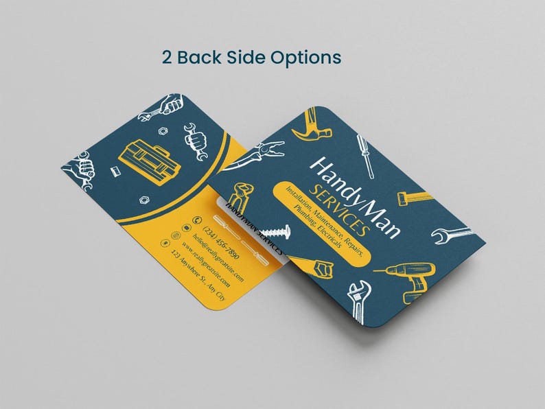 Tarjeta de presentación de servicios de mantenimiento y reparaciones del hogar, plantilla editable de Canva imagen 3
