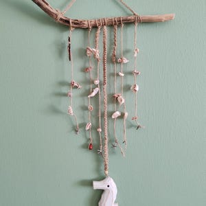 Wind Chimes,Beach-Themed Home Accessory,Handmade Seashell Boho Decor,Beach Lover Gifts,Natural Arts,Driftwood Wall Art,Coastal Decoration