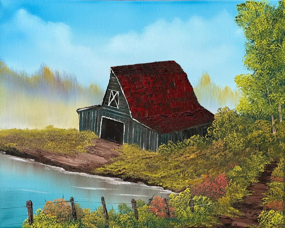 Rustic Barn Oil Painting, Old Barn, Bob Style Painting, Art, Decor - Etsy