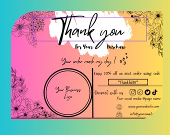 GratitudeGlimpse: Digital Thank You Card Templates,Thank You Card Template,DIY Marketing Cards,Customer Care Cards,Customizable Card Designs
