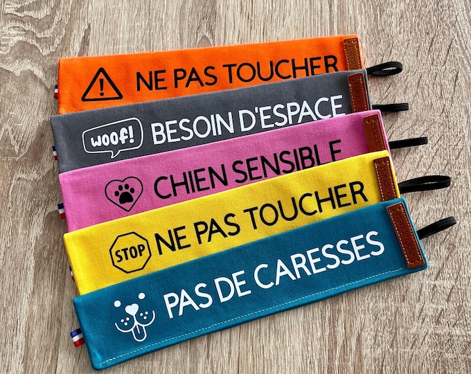 Featured listing image: Dog leash sleeve / Dog leash cover / Do not touch / No petting / Needs space