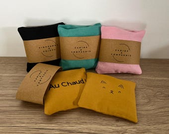 Chaufferettes  sèches naturelles pour mains aux grains de riz, pour une utilisation chaude ou froide.