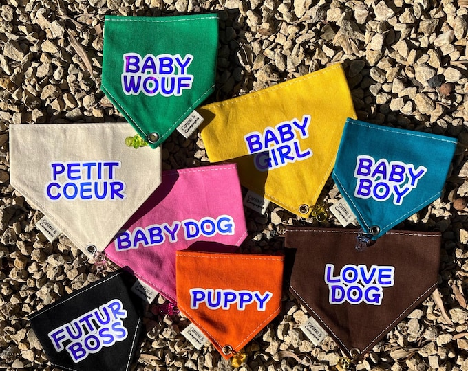Featured listing image: Colorful and customizable puppy bandana