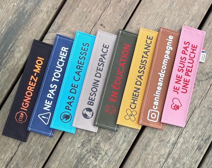 Featured listing image: Personalized waterproof dog leash sleeve, walking accessory, choice of text, 8 colors, 1 holographic text