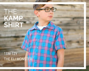 Child Camp Shirt PDF Sewing Pattern, The Kamp Shirt Sized 18m to 12y