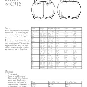 Bubbla Shorts PDF Sewing Pattern, NB-12Y, girl shorts pattern, child shorts pattern, bubble shorts, girl pdf, sewing patterns, sewing image 2