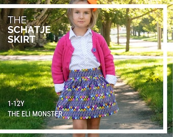 Child Maxi, Midi and Knee Length Skirt PDF Sewing Pattern, The Schatje Skirt Sized 1 to 12