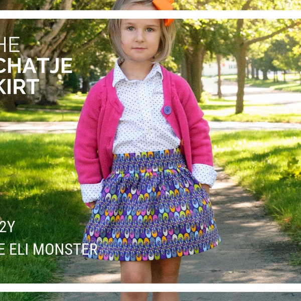 Child Maxi, Midi and Knee Length Skirt PDF Sewing Pattern, The Schatje Skirt Sized 1 to 12