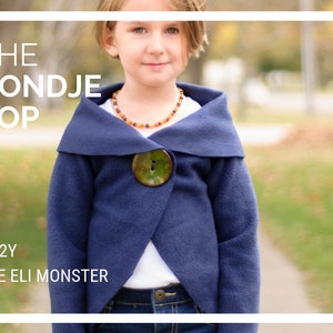 Child Cardigan PDF Sewing Pattern, The Rondje Top Sized 2 to 12
