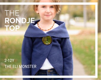 Child Cardigan PDF Sewing Pattern, The Rondje Top Sized 2 to 12
