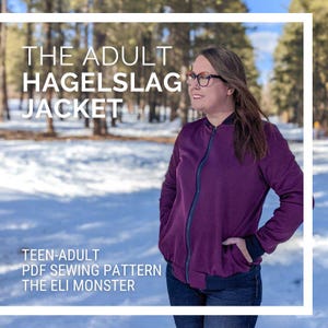 Adult and Curvy Jacket PDF Sewing Pattern, The Hagelslag Jacket Sized Teen-Curvy