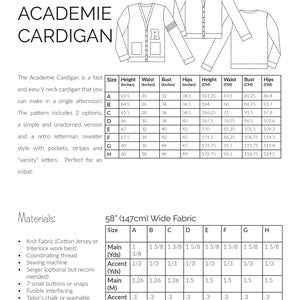 Teen/Misses Cardigan Sewing Pattern The Academie Cardigan image 6