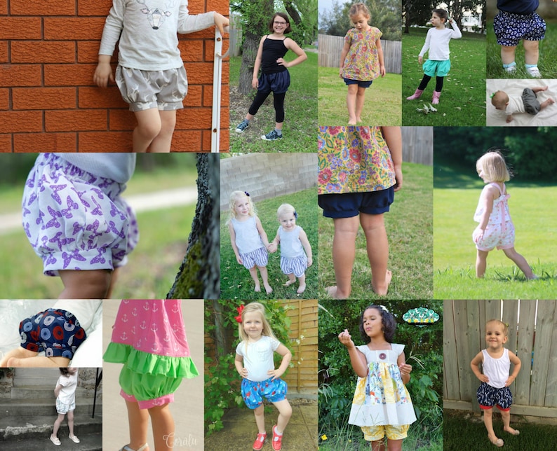 Bubbla Shorts PDF Sewing Pattern NB12Y Girl Shorts Pattern Etsy Canada