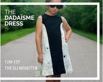 Child Party Dress PDF Sewing Pattern, The Dadaïsme Dress Sized 12m-12y