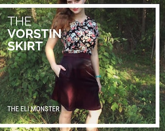 A-Line Skirt Sewing Pattern: Vorstin Skirt PDF (Advanced Beginner)