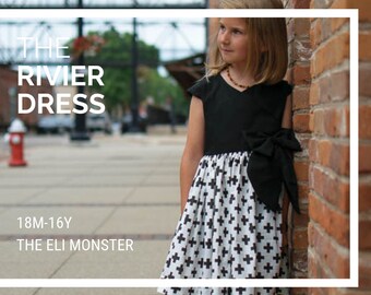 Wrap Dress Sewing Pattern, The Rivier Dress, Sized 18m-16y