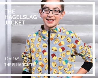 Child Jacket PDF Sewing Pattern, The Hagelslag Jacket Sized 12mo to 16y