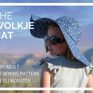 Sunhat PDF Sewing Pattern, The Wolkje Wide Brimmed Hat, Sized Baby-Adult,  vintage style pdf, retro sewing pattern, classic sewing pattern