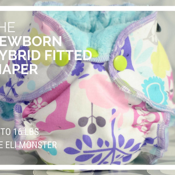 Cloth Diaper PDF Sewing Pattern - Newborn Hybrid Fitted Cloth Diaper