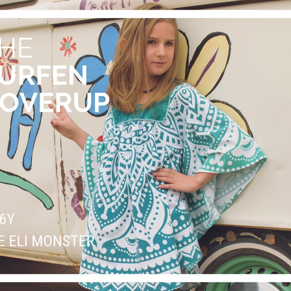 Swim Cover Up PDF Sewing Pattern, The Surfen Cover Up Sized 1y to 16y