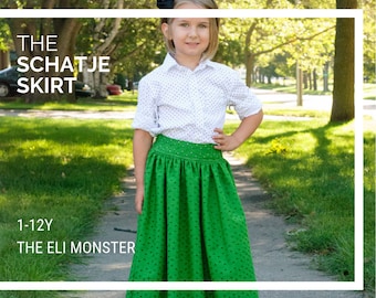 Maxi, Midi and Knee Length Skirt Sewing Pattern, The Schatje Skirt, 1Y to 12Y