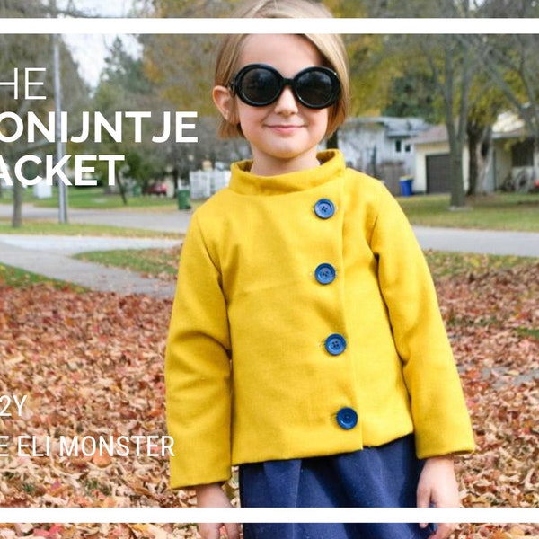 Child Coat PDF Sewing Pattern,  The Konijntje Jacket Sized 2y to 12y