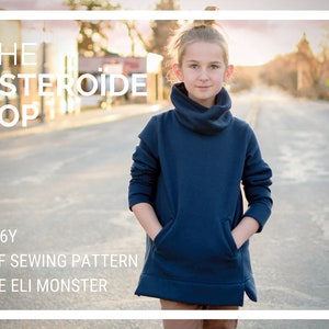 Child Sweatshirt PDF Sewing Pattern, The Asteroïde Shirt Sized 2Y to Teen 16 image 1