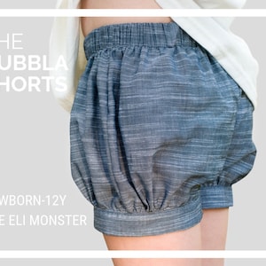 Bubbla Shorts PDF Sewing Pattern, NB-12Y, girl shorts pattern, child shorts pattern, bubble shorts, girl pdf, sewing patterns, sewing image 1
